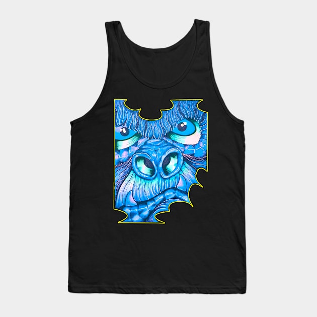 Blue Gorilla Face Tank Top by Mash75Art